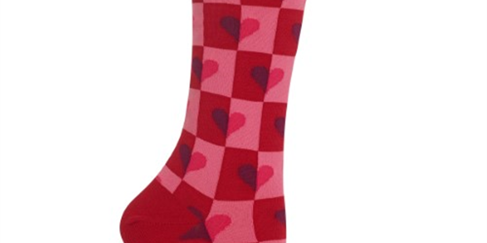 Meias femininas Hot Sox Half Hearts Crew, tamanho 4 a 10,5, vermelhas