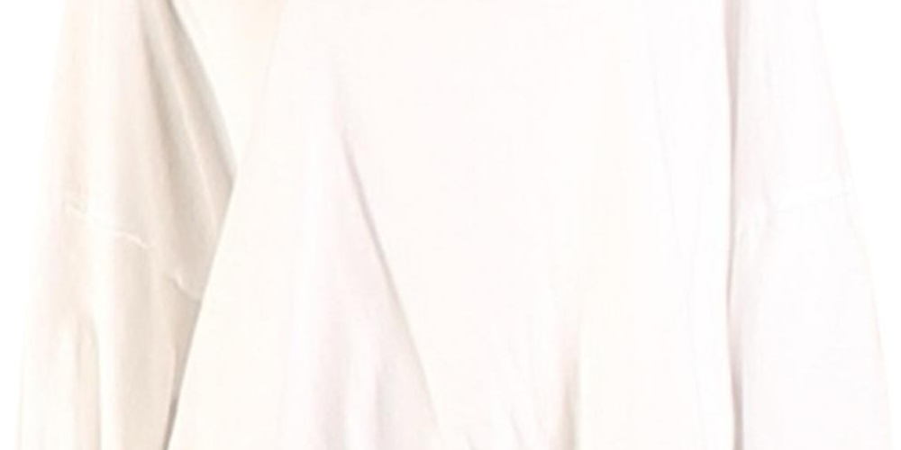 Camiseta feminina casual de algodão Free People, branca, tamanho médio