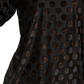 Blusa feminina Alfani preta com bolinhas e manga 3/4, tamanho P, preta, tamanho P