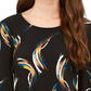 Alfani Poncho Top Estampado Feminino Preto Tamanho Pequeno Pequeno
