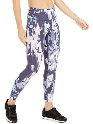 Calça legging feminina Calvin Klein cintura alta para ginástica, azul, tamanho médio