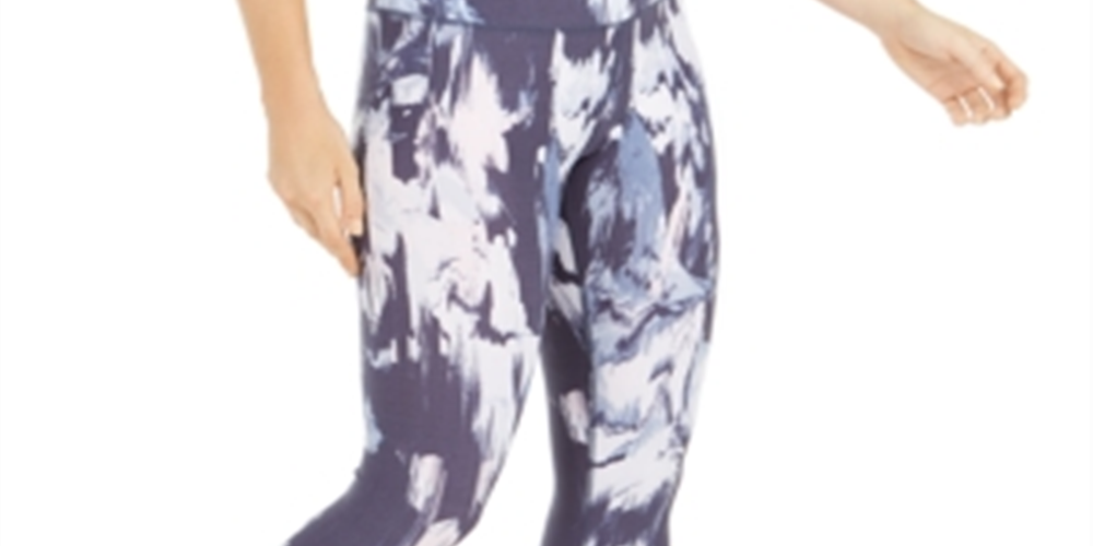 Calça legging feminina Calvin Klein cintura alta para ginástica, azul, tamanho médio