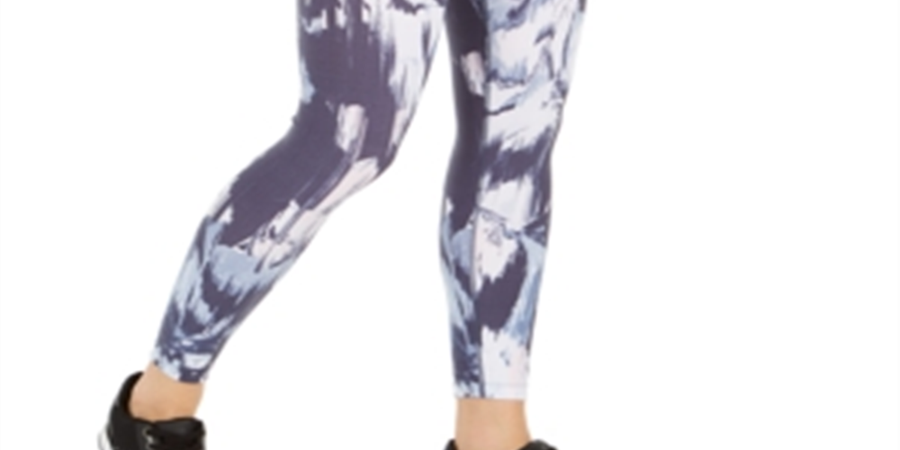 Calça legging feminina Calvin Klein cintura alta para ginástica, azul, tamanho médio