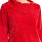Karen Scott Suéter Feminino Gola Envelope Chenille Vermelho Tamanho Pequeno P/M