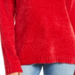 Karen Scott Suéter Feminino Gola Envelope Chenille Vermelho Tamanho Pequeno P/M