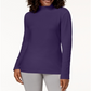 Blusa de gola alta feminina Karen Scott de algodão, roxa, tamanho médio