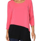 Blusa Alfani Feminina Colorblock Assimétrica Rosa Tamanho XXL