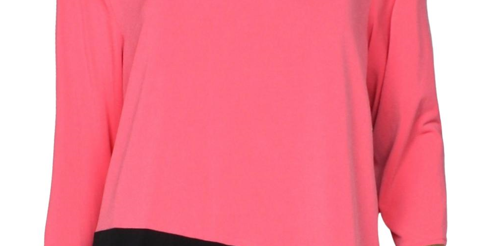 Blusa Alfani Feminina Colorblock Assimétrica Rosa Tamanho XXL