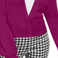 Cardigan feminino com manga bufante canelada INC International Concepts, rosa cranberry, tamanho pequeno GG