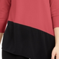 Blusa assimétrica com blocos de cores Alfani feminina rosa e preta, tamanho pequeno P