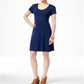 Vestido evasê de manga curta feminino Style &amp; Co, azul, tamanho PP