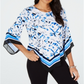 Blusa feminina Alfani azul cobalto tamanho pequeno grande