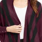 Cardigan feminino Alfani listrado de manga comprida aberto, marrom, tamanho pequeno grande