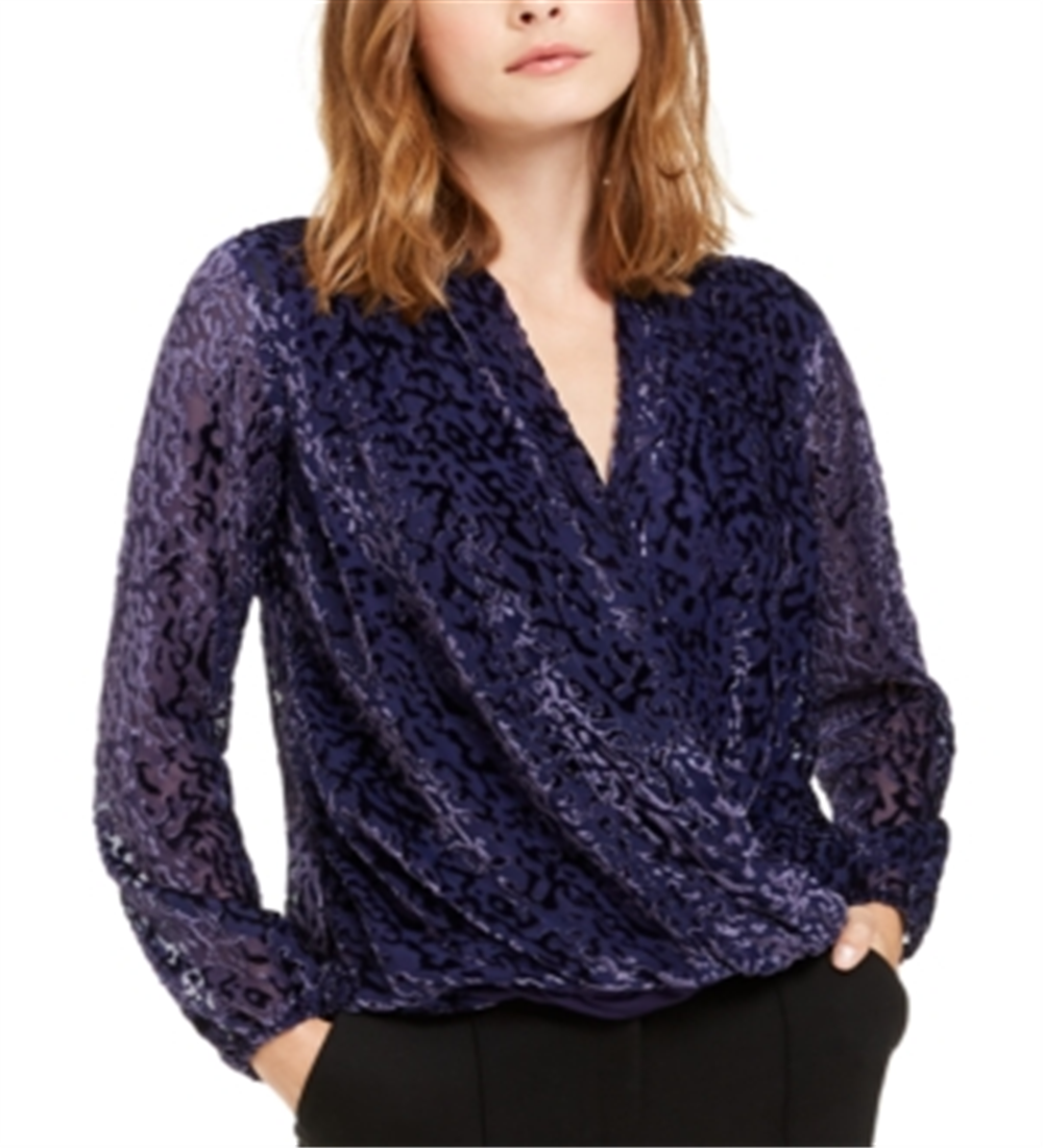 Blusa Alfani Feminina Veludo Burnout Roxo Tamanho Petite G