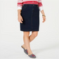 Saia jeans feminina Charter Club com controle de barriga, azul, tamanho 8