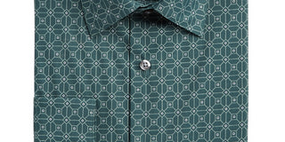 Camisa social masculina estampada Alfani, verde, tamanho P