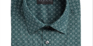 Camisa social masculina estampada Alfani, verde, tamanho P