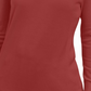 JM Collection Suéter Feminino com Manga Enfeitada e Gola V Vermelho Tamanho Grande