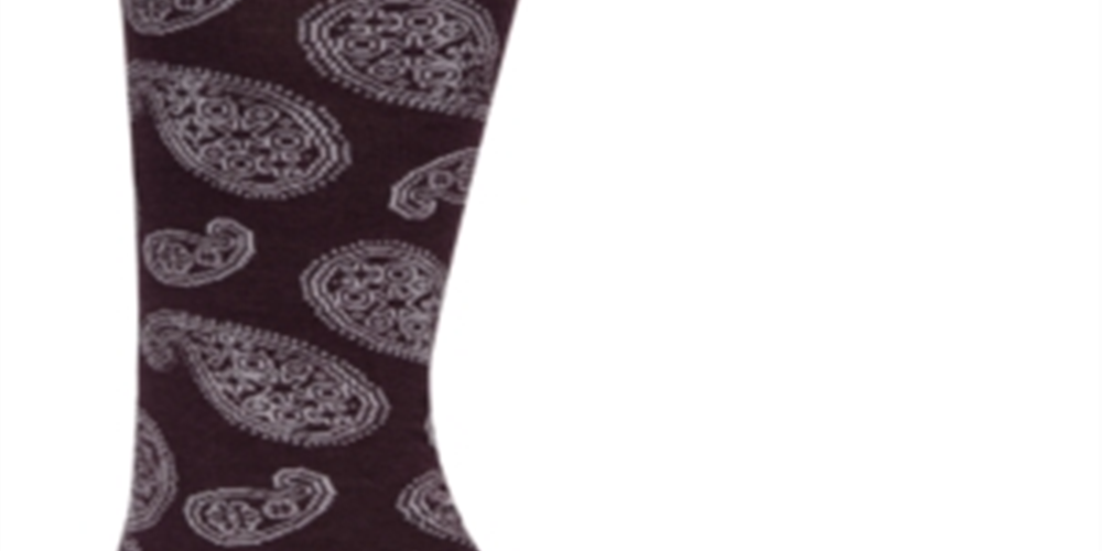 Meias sociais masculinas Cole Haan Paisley, rosa e bege, tamanho 7 a 12