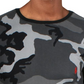 Camisa de pijama térmica Ralph Lauren masculina camuflada em malha waffle, cinza, tamanho médio