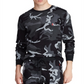 Camisa de pijama térmica Ralph Lauren masculina camuflada em malha waffle, cinza, tamanho médio
