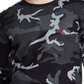 Camisa de pijama térmica Ralph Lauren masculina camuflada em malha waffle, cinza, tamanho médio