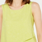 Blusa feminina Alfani com sobreposição assimétrica, verde, tamanho pequeno