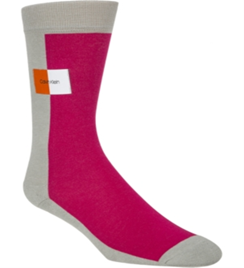 Meias sociais Calvin Klein Colorblock Masculinas Cinza Tamanho -7-12
