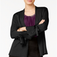 Cardigan feminino Alfani com manga amarrada, preto, tamanho pequeno G