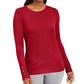 Suéter feminino JM Collection com punho de botão e gola redonda, vermelho, tamanho XX-G