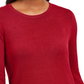 Suéter feminino JM Collection com punho de botão e gola redonda, vermelho, tamanho XX-G