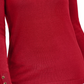 Suéter feminino JM Collection com punho de botão e gola redonda, vermelho, tamanho XX-G