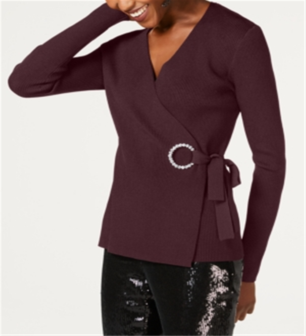 Suéter feminino com ilhós e ilhós da INC International Concepts, presente, vermelho, tamanho extrapequeno