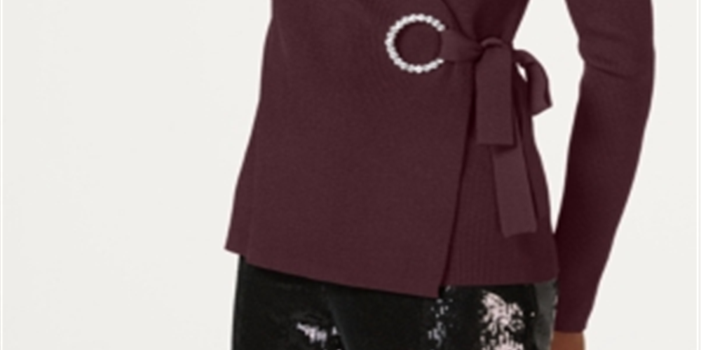 Suéter feminino com ilhós e ilhós da INC International Concepts, presente, vermelho, tamanho extrapequeno