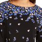 Blusa feminina com estampa floral e manga sino Charter Club, azul, tamanho X-S