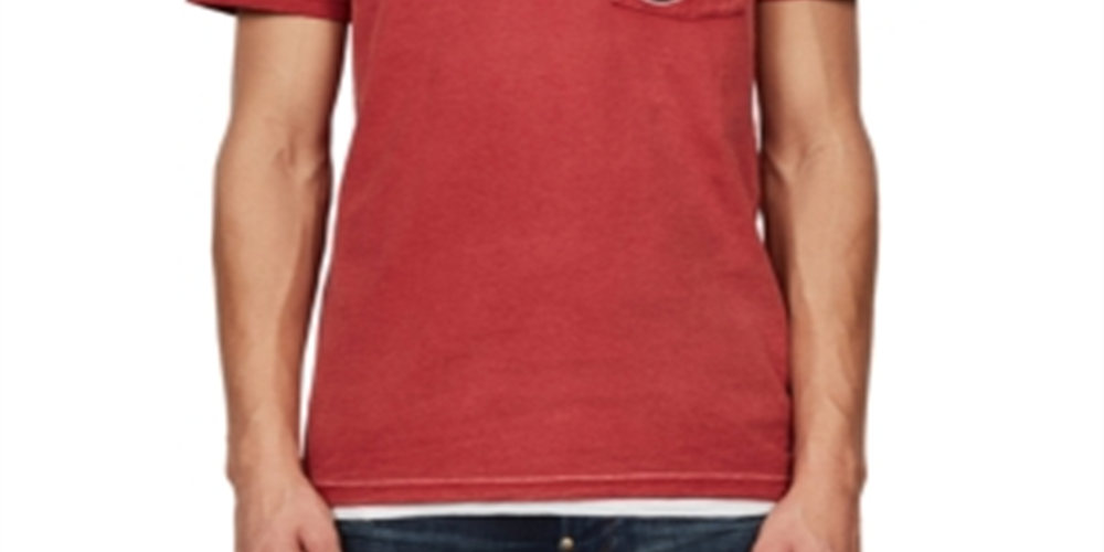 Camiseta masculina G-Star Raw com bolso aplicado, vermelha, tamanho 2XL
