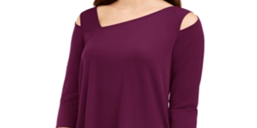 Blusa feminina Alfani com recorte assimétrico marrom tamanho pequeno G
