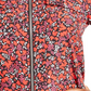 Blusa feminina Michael Kors Woodland Leaf estampada com zíper frontal vermelha tamanho 0X