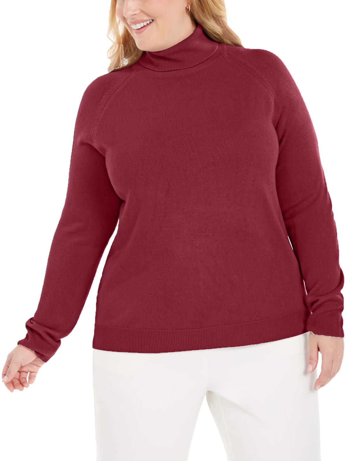 Karen Scott Suéter Feminino Plus Gola Alta Luxsoft Marrom Tamanho 0X