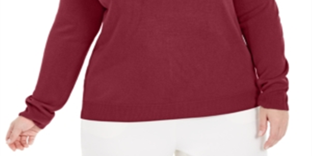 Karen Scott Suéter Feminino Plus Gola Alta Luxsoft Marrom Tamanho 0X
