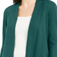 Cardigan feminino JM Collection com frente aberta, verde, sequoia, tamanho pequeno, L