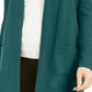 Cardigan feminino JM Collection com frente aberta, verde, sequoia, tamanho pequeno, L