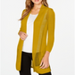 Cardigan longo feminino Alfani com acabamento em ponto misto, dourado, tamanho M