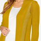 Cardigan longo feminino Alfani com acabamento em ponto misto, dourado, tamanho M