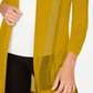 Cardigan longo feminino Alfani com acabamento em ponto misto, dourado, tamanho M