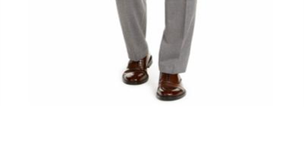 Calça social masculina Ralph Lauren de lã mesclada com ajuste clássico, cinza, tamanho 32x30