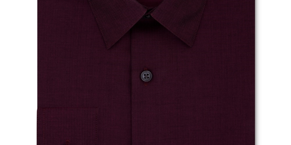 Camisa social masculina Calvin Klein com gola mesclada, vinho, tamanho 17/32-33