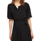 Vestido feminino French Connection com amarração na cintura, preto, tamanho 2