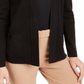 Suéter feminino ANNE KLEIN de manga comprida com estampa de blocos, preto, tamanho médio