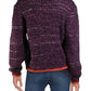 Cardigan feminino Free People com acabamento em contrastes mesclado, roxo, tamanho grande